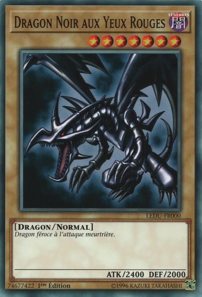 Carte Yu-Gi-Oh! Dragon Noir aux Yeux Rouges LEDU-FR000, 1re édition